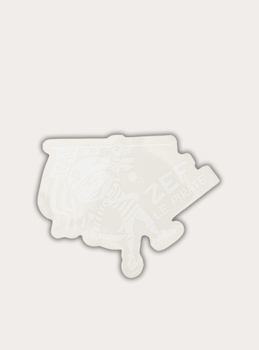 Autocollant Zef Le Pirate blanc