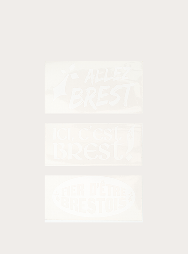 Autocollants slogans blanc x 3