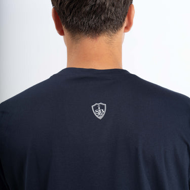 T-shirt bleu marine et blanc homme