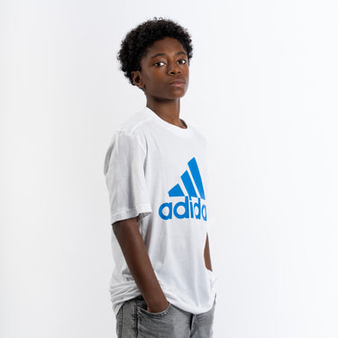 T-shirt blanc homme logo bleu