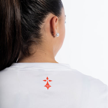 T-shirt blanc & rouge femme