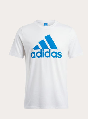 T-shirt blanc homme logo bleu